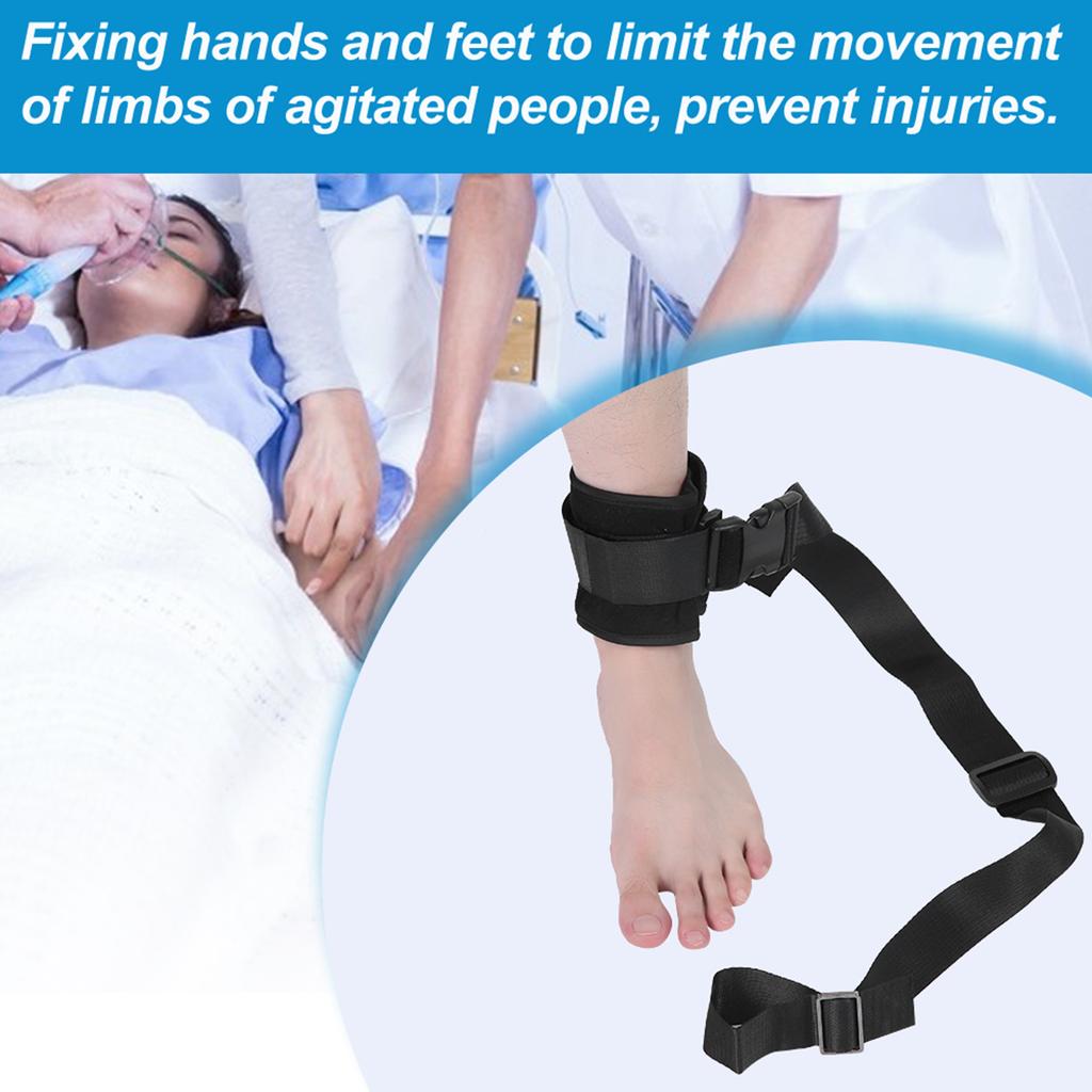 Patients Limbs Restraint Strap Elderly Wrist Ankle Fixation Belt Constraints StrapBlack Lower Limb
