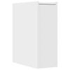 Narrow Wheeled Bathroom Cabinet, Bathroom Corner Storage Cabinet, White Engineered Wood
