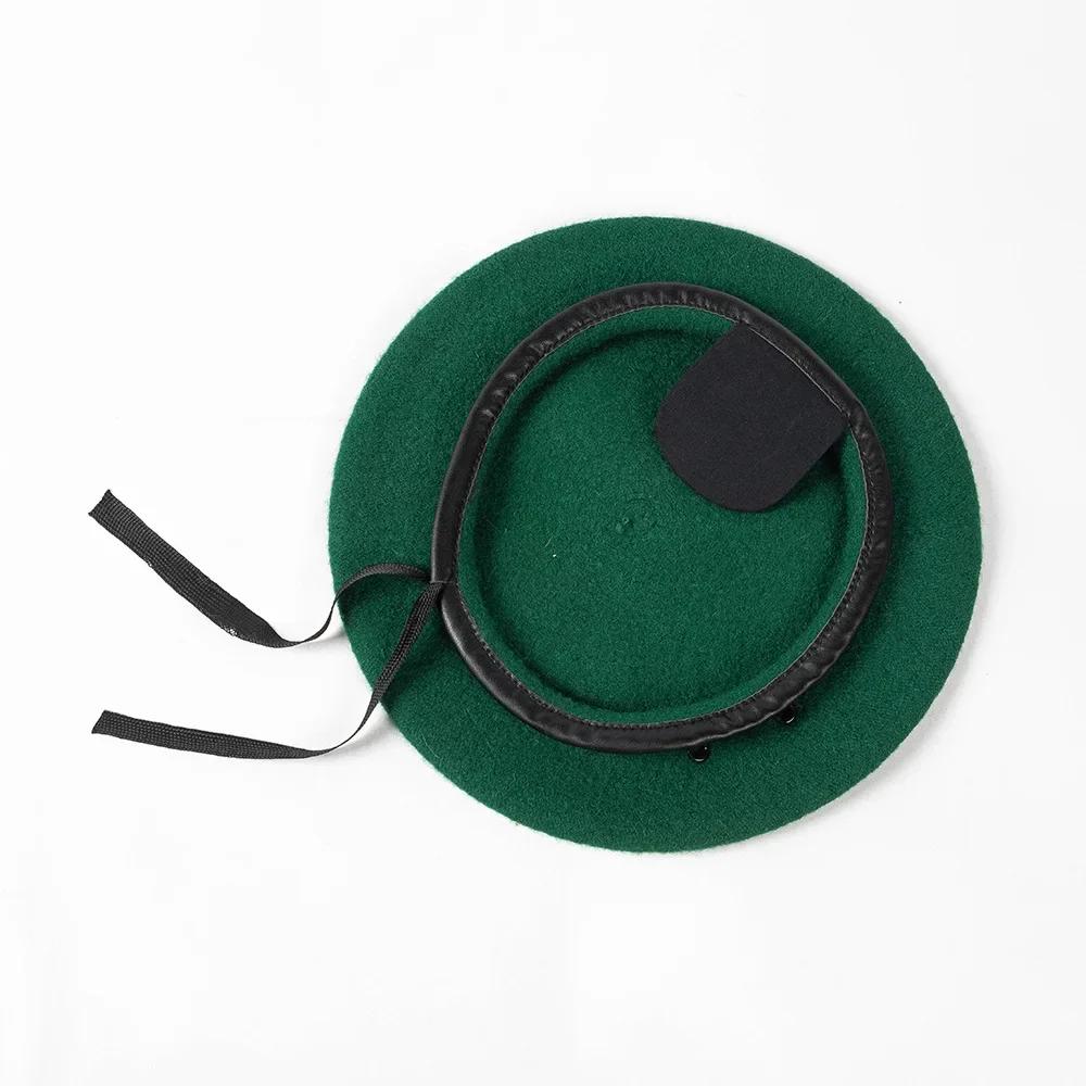 Béret adjustable unisexe en pure laine Grande taille Bérets militaires de l'armée Grande Tête Soldat Diable Hiver Chaud Large Chapeaux de Peintre S-XL 62cm