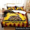 Dont tread on me Bedding Set Single Twin Full Queen King Size Bed Set Adult Kid Bedroom Duvetcover Sets 3D Anime Bed Sheet Set