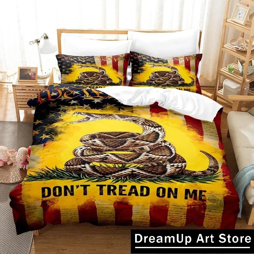 Dont tread on me Bedding Set Single Twin Full Queen King Size Bed Set Adult Kid Bedroom Duvetcover Sets 3D Anime Bed Sheet Set