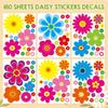 Fancy Land Daisy Stickers 180Pcs Flower Car Decals Vinyl Daisy Sticker Self Adhesive Car Labels For Truck Bumper Mirror Window Clings Decoration 12