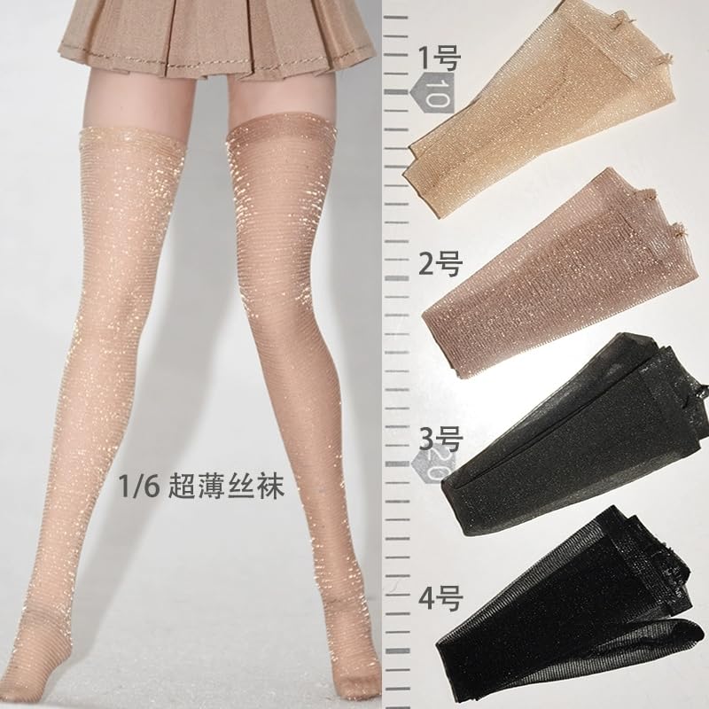 Compatible with TBLeague Body for Scale Action Beautiful Glitter Stocking Socks Not Include [TOYBARJAPAN] 1/6 Figure, Women's Fashion, Ultra-thin