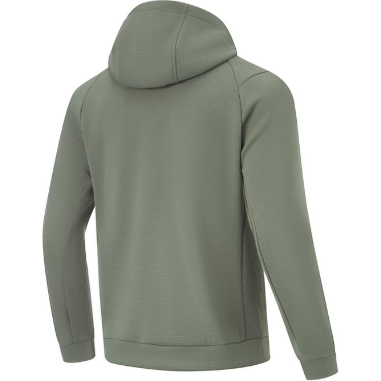 Li Ning Fitness Series Casual Comfortable Hooded Cardigan Sweatshirt Men sweatshirt Lobster-Green AWDU393-5