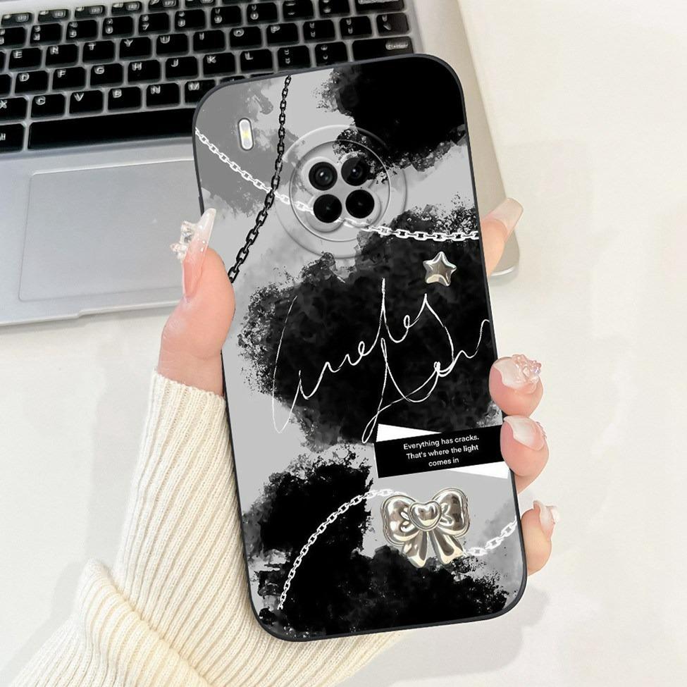 For Huawei Y9A Case Cover Luxury Fashion Flowers Kawaii Cute Cat Shockproof Phone Case For Huawei FRL-22 FRL-23 FRL-L22 FRL-L23