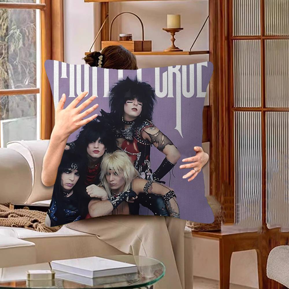 Classic Band M-Motley C-Crue Office Cushion Pillowcase Car Cushion Cover45X45CM Lumbar Pillowcase Sofa Pillowcover