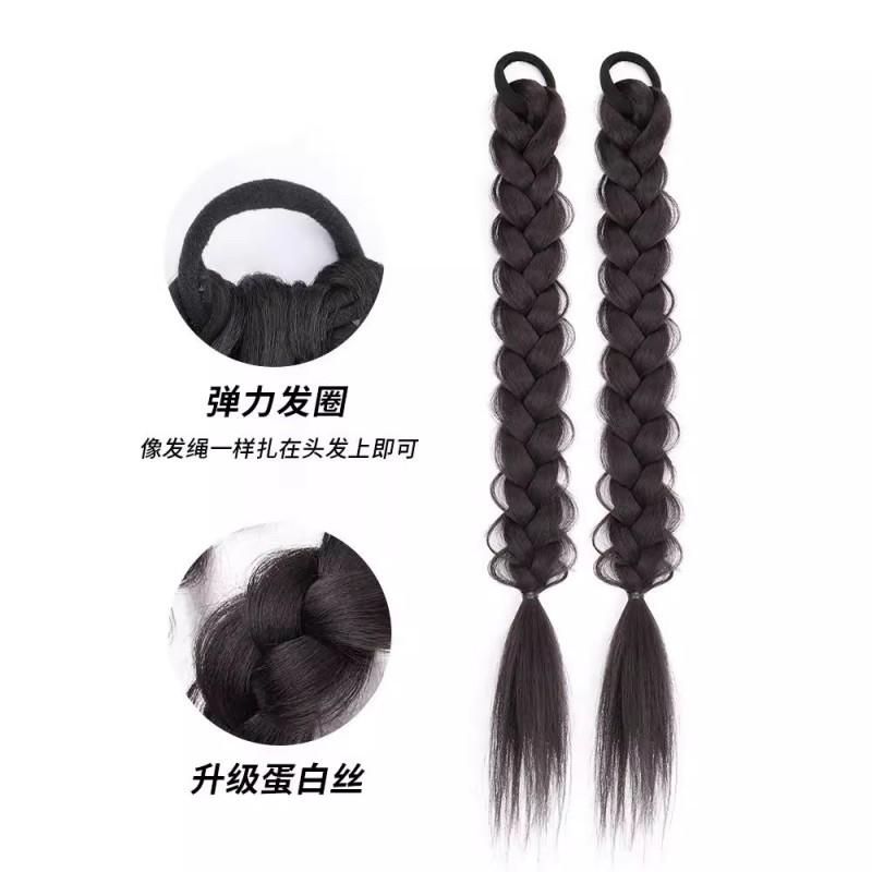 Wig Ponytail Women Braided Hair Extensions Natural Look Cute Style Hot Girl Trend