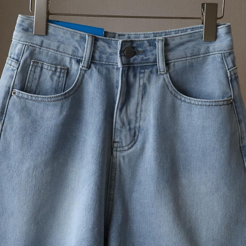 2025 Léto Korejský styl Vysoký pas Surový okraj Široké nohavice A-linie Šortky