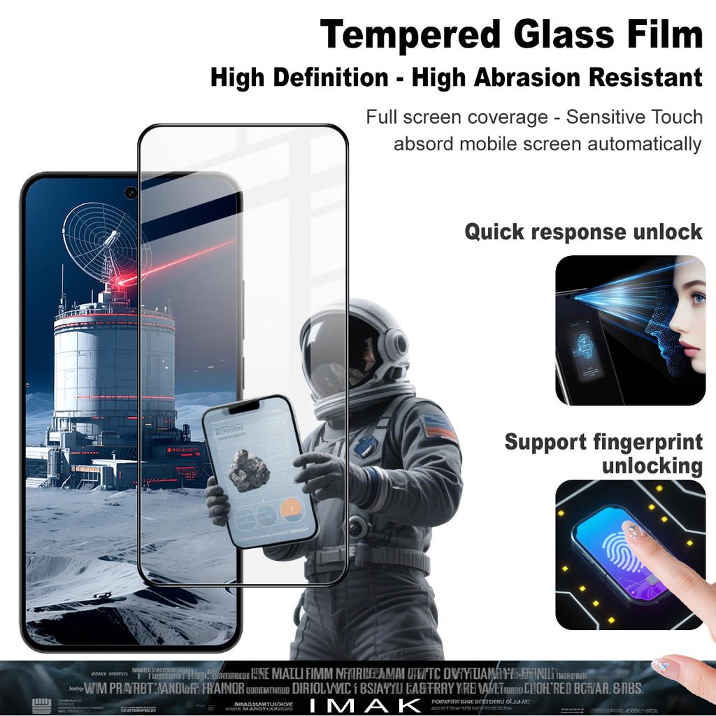 IMAK Pro+ Series For Oppo Reno14 5G (Global) Screen Protector Full Coverage Tempered Glass Film (Fingerprint Unlock)