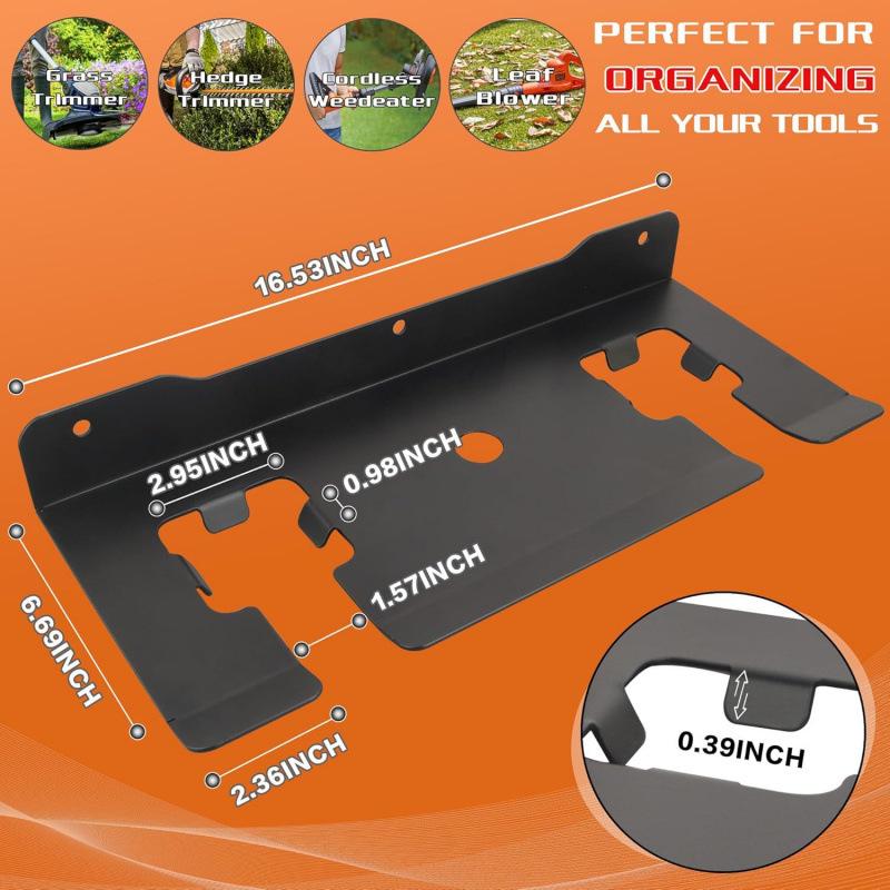 ULIBERMAGNET 2-Slot Wall-Mounted Garage Weeder Rack for Garden Tools