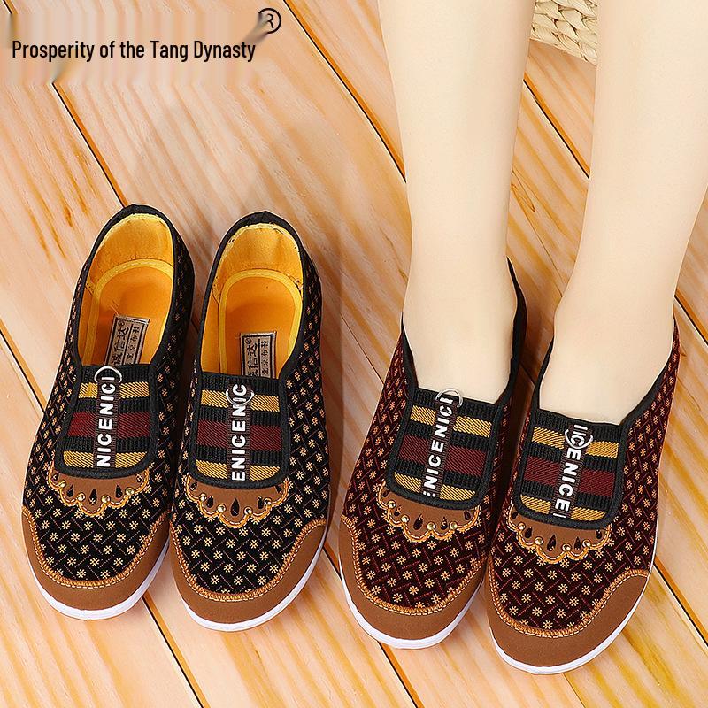 Women's Comfortable Slip-On Cloth Shoes - Spring & Fall Style for Middle-Aged & Elderly