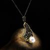 Vintage Bohemian Style Necklace Irregular Color Pattern Zircon Pearl Black Gold Series Pendant Clavicle Chain Ladies Jewelry