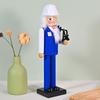 Christmas Nutcrackers Ornament Small Wooden Engineer Christmas Decorations Nutcrackers Figure Ornament for Table Shelf