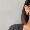 925 Sterling Silver European Water Drop 3D Hole Earrings - French Cold Style, Small Batch Design
