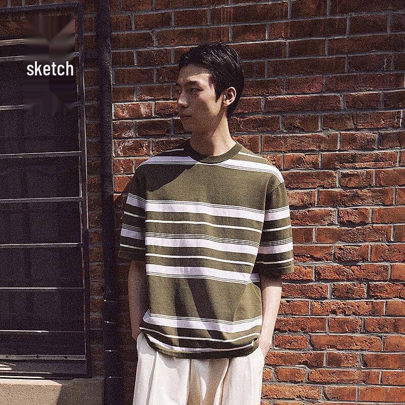 Men's 2024 Spring Striped Short Sleeve Knit Shirt