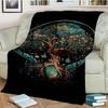 Tree of Life Mystical Celtic Art Print Flannel Blanket Cozy Warm Throw Sofa Bedroom Present Indoor Home Party Lounge Decor