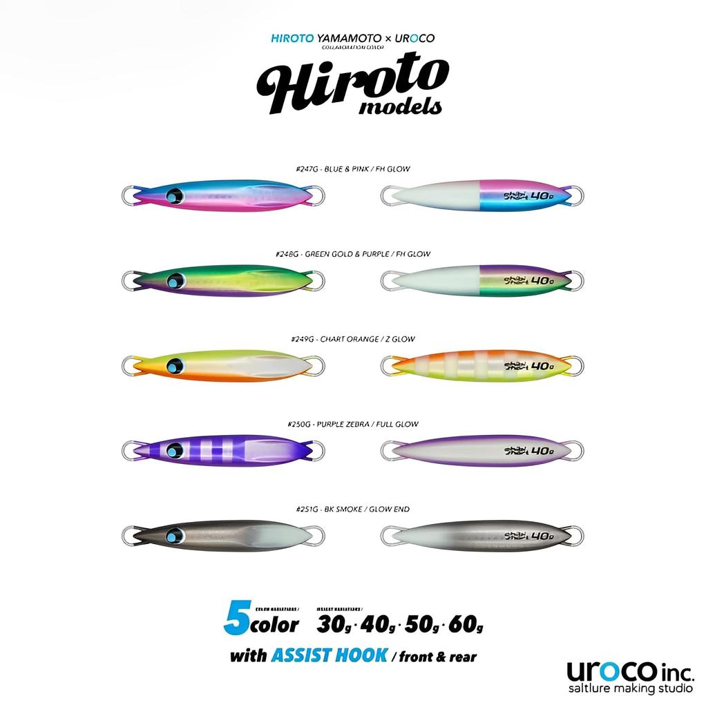 Hiroto Models uroco chibi uroco short 30g green gold lure, (#248G purple/FH glow)