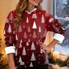 Women's Fashion Casual Long Sleeve Christmas Printed Hooded Sweatshirt