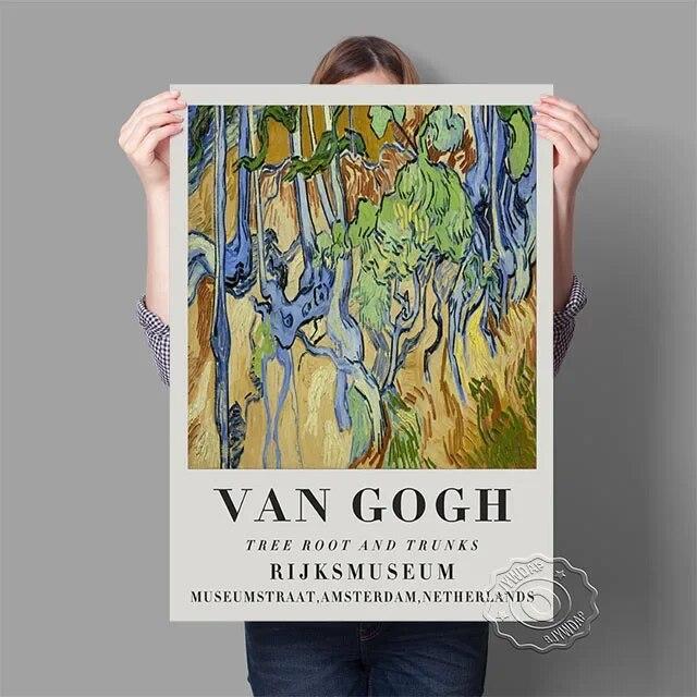 

Винтажные принты Винсента Ван Гога, художественный постер, классическая картина на холсте «Звездная ночь», большие платаны, выставка, музейный декор 21cm×30cm NoFrame