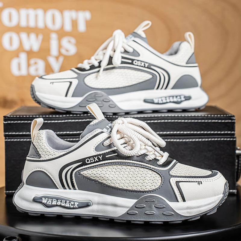 Fashion Fashion Trend Thick Soled Casual Shoes for Men's 2025 New Autumn Versatile Mesh Breathable Comfortable Low Top Platform Sneakers