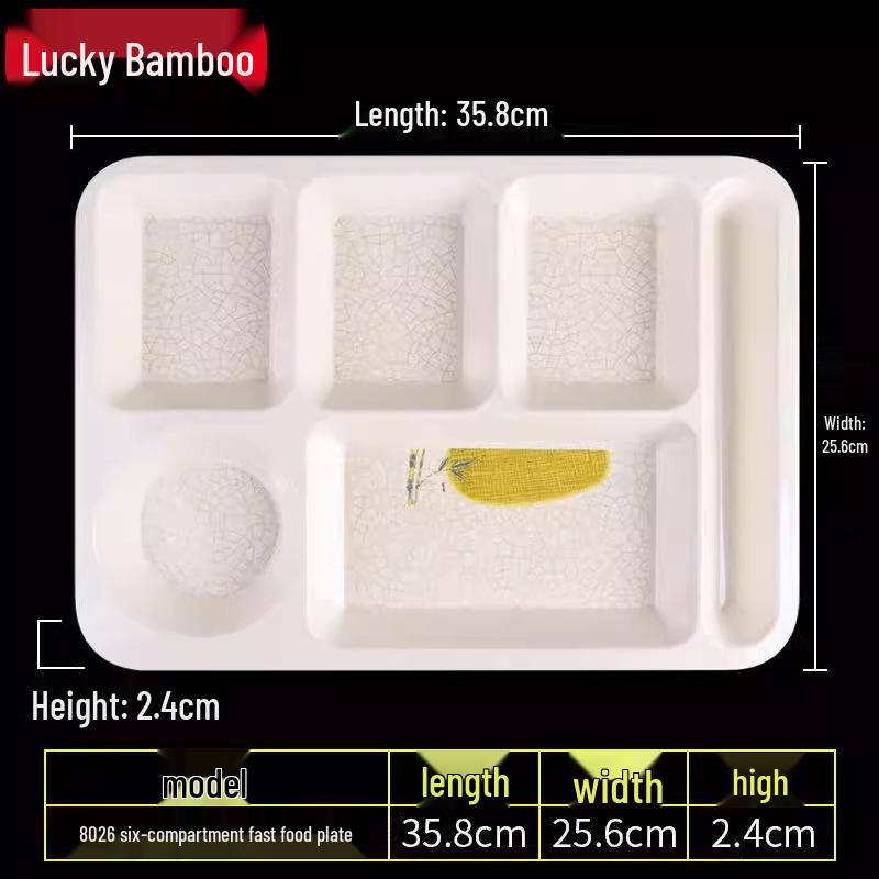 Melamine Tableware: 3, 4, and 6-Compartment Plates and Bowls for School Cafeterias