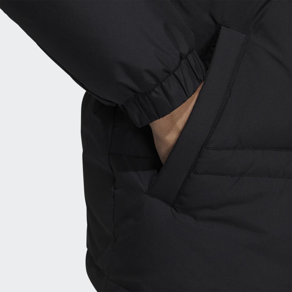 Adidas Neo Logo Patchwork Hooded Down Jacket With Duck Down Insulation Men Jackets Black HF0504