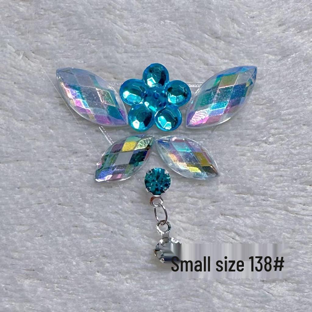 Children's Floral Face Stickers with Crystal Diamonds & Tassels for Ancient Style Makeup