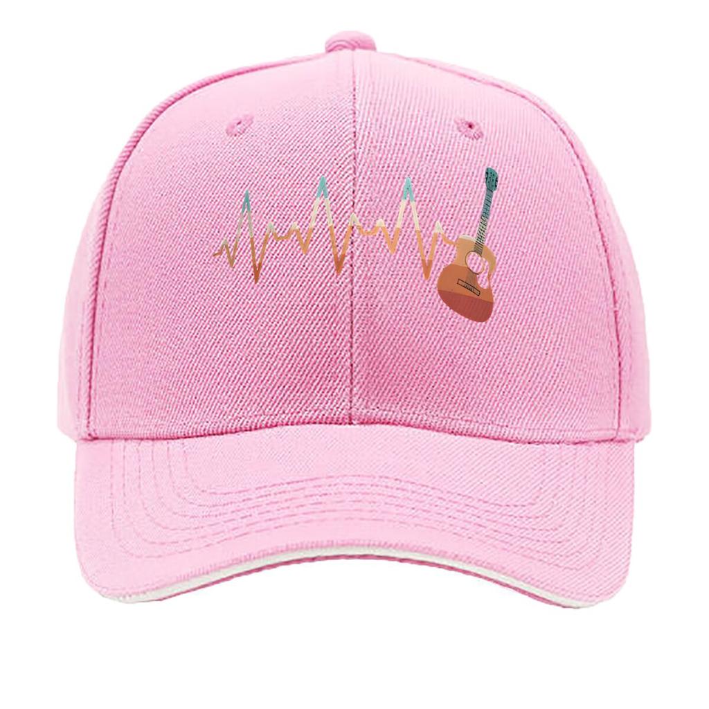 Melodic Heartbeat Guitar Waveform Mashup Design Sandwich Baseball Cap For WoUnisexs Unisex FeUnisex Beach Dad Hat