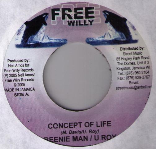 

7inch Record BEENIE MAN & U-ROY / ZAHAIR - Concept Of Life / 4 Things NONE Free Willy 2005 Jamaica Reggae, Ska & Dub Used