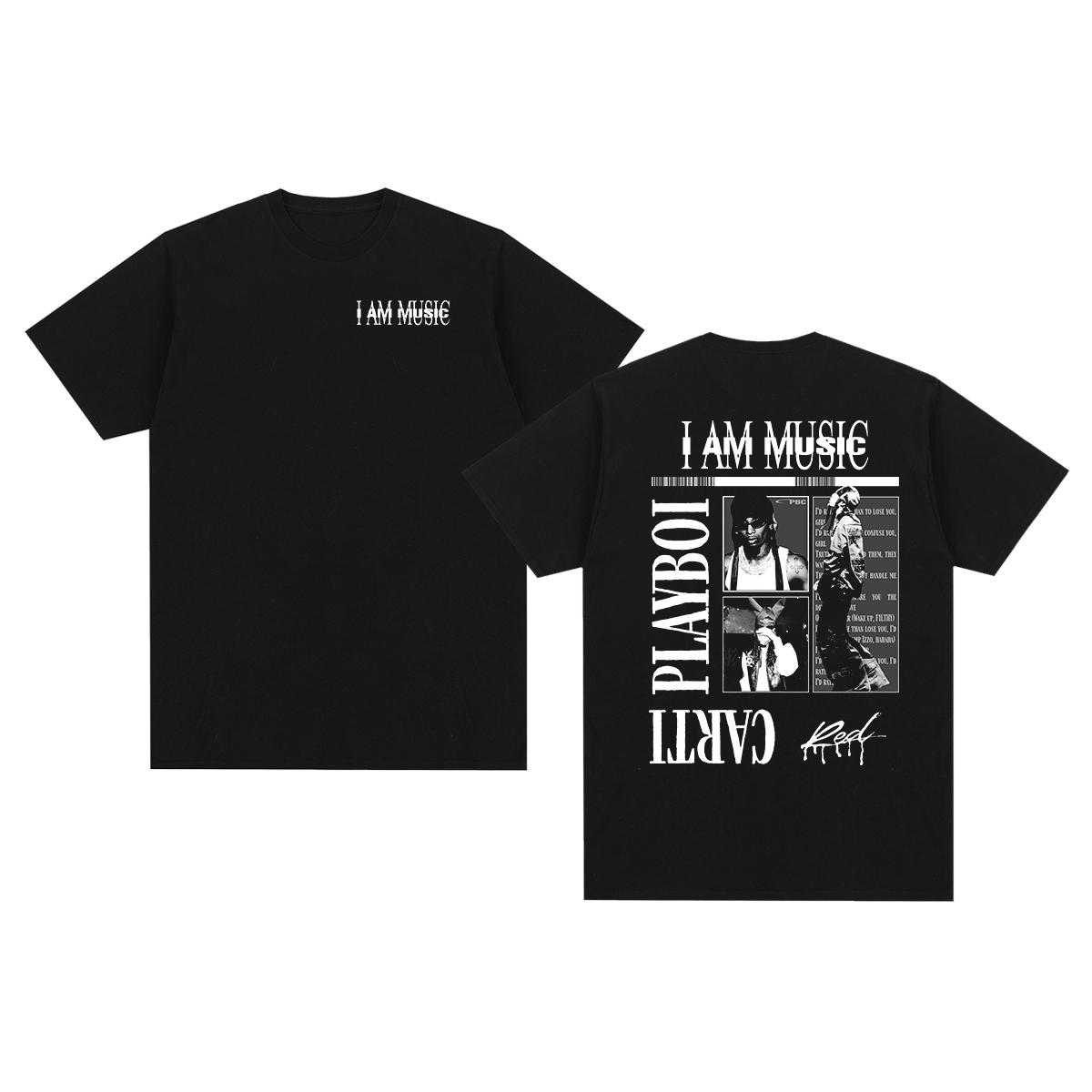 

Playboi Carti I Am Music Vintage Tshirt HipHop Rapper Clothing Y2k Harajuku Cotton Unisex T shirt New TEE TSHIRT Womens tops S