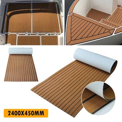 2,4 m selbstklebender EVA-Schaumstoff für Bootsböden, Teakholzimitat, gestreifte Yachtmatte, 8 Stile, Braun, Grau, Gold, Schwarz