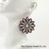 Cross-Border Christmas Snowflake Earrings: Hollow Wooden Double-Layer Leather Hooks