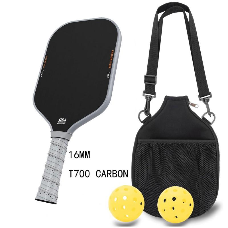 Professional Carbon Fiber Pickleball Paddle 16mm Thickness T700 Grade 12K Graphite Matte Finish Lightweight Indoor Outdoor
