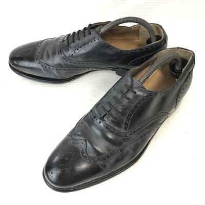 DAKS/Goodyear Welt Kožené Full Brogue Wingtip Boty/27.5/Černé/Uzavřené Šněrování Business(POUŽITÝ)