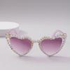 Heart-Shaped Rhinestone Sunglasses: Cute Pointed Diamond Handmade Design for Women