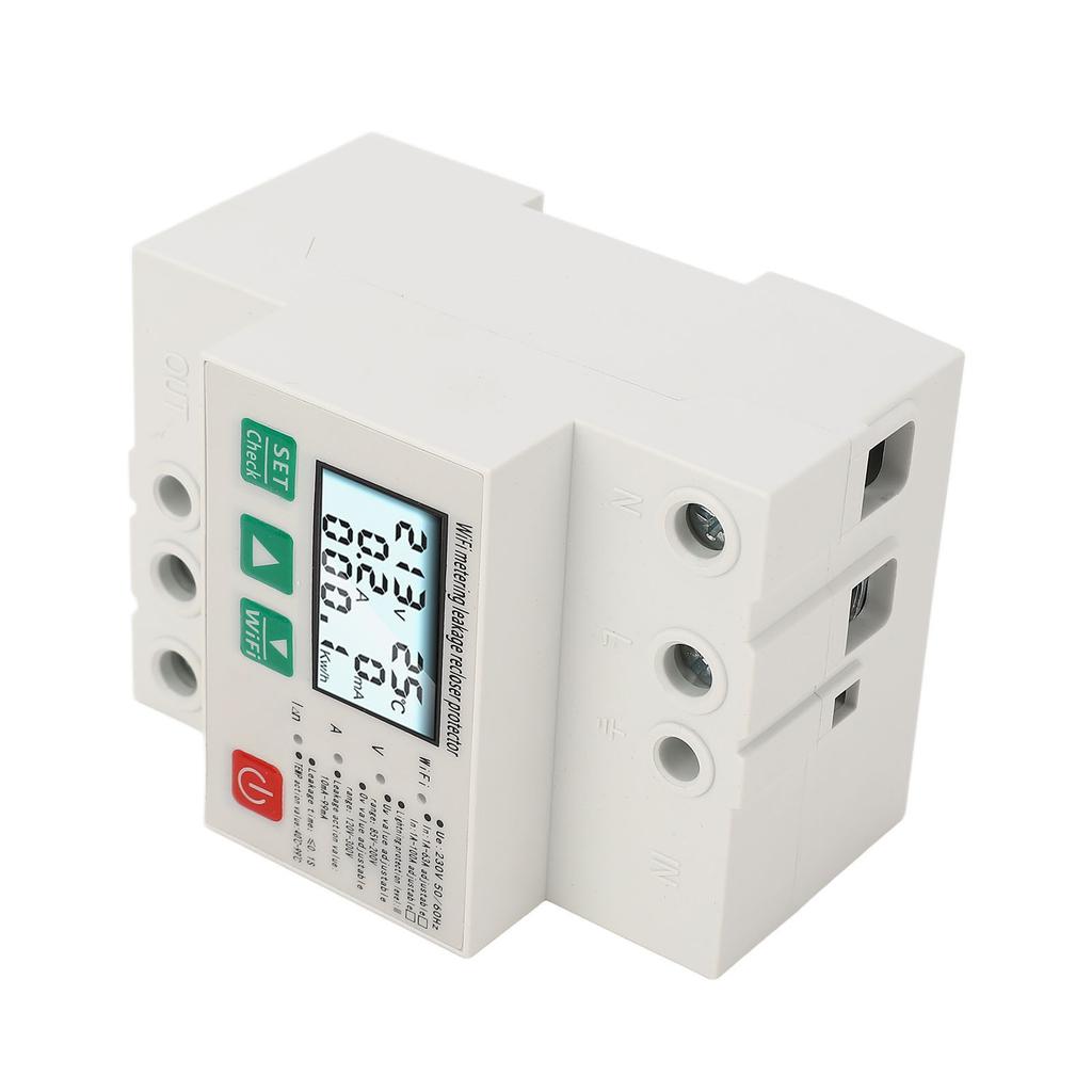 Smart WiFi Circuit Breaker Over Under Voltage Leakage Lightning Protector with Power Count AC230 50 Or 60HZ 1A to 63A