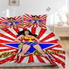 3ks Wonder Woman, Superhrdinská sada povlečení, Sada povlečení, Měkký pohodlný povlak na peřinu, Do ložnice, Pro hosty (1* Povlak na peřinu + 2* Povlaky na polštář, W