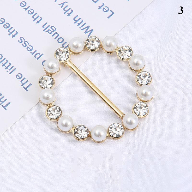 1Pcs Pearl Rhinestone Clothing Corner Knot Buckle Waist Buckle Silk Scarf Clothes T-Shirt Shirt Hem Buckle Luxury Decorative
