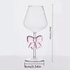 Decorazione in Vetro con Fiocco Rosa Bicchiere Calice Manico a Fiocco Occhiali Resistente al Calore Alto Borosilicato Ciotola per Dessert Gelato Regali per Feste