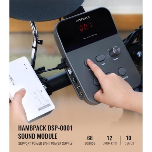 MK-0 Mesh Electronic Drum Set with 4 Mesh Electronic Pads, 5-inch Kick Drum, 12 Kits and 68 Authentic Sounds, USB MIDI, Throne, Sticks, Headphones, an