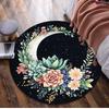 1Pc Flower crescent moon Circular Print Rug - home decoration Carpet For Living Room Bedroom Flooring Computer Chair Area Rug
