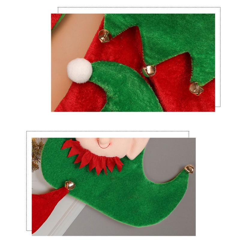 Christmas Tree Ornament Cartoon Elf Christmas Stockings Gift Bag Christmas Hanging Socks For Fireplaces Decoration