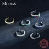 MODIAN 1PC Rainbow Ear Cuff 925 Sterling Silver Fashion Unique Circle Tiny Clip Earrings For Women Girl Fine Jewelry Accessories