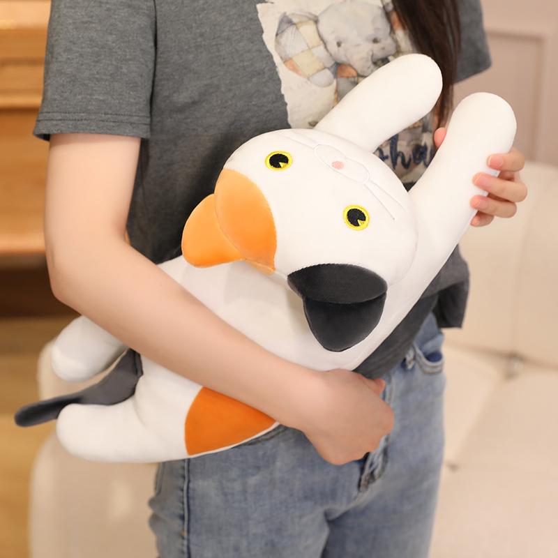 30/50/70cm Lying Cat Plush Throw Pillow Cute Black CatGrey Cat Pillow Sofa Cushion Leg Pillow Sleep Companion Gift