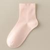 Female Spring and Summer Thin Pure Cotton Sweat Absorption Anti Pilling Pure Color Loose Boneless Tube Socks
