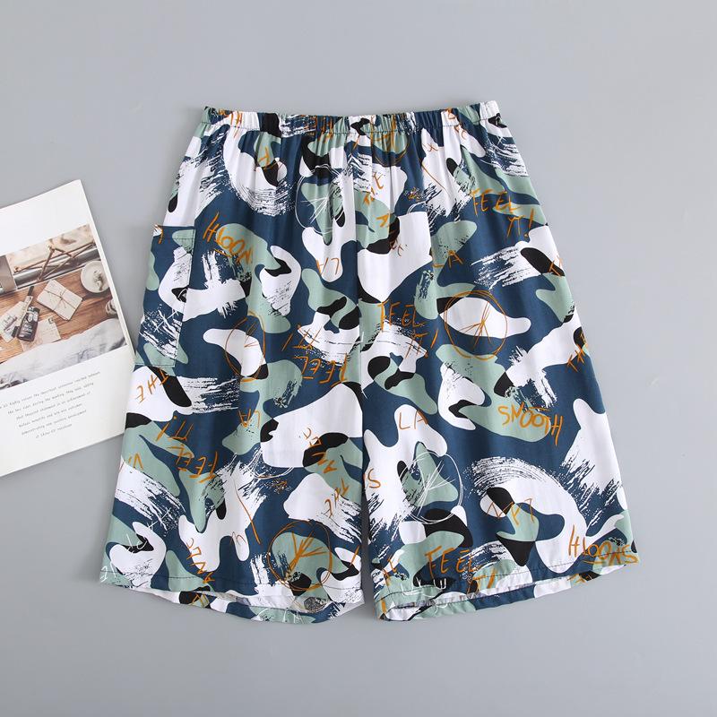 Summer Printed Ultra-thin Men's Shorts Beach Pants Home Pants Enlarged Casual Shorts Sleeping Pants