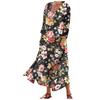 Women's Fashion Casual Print Round Neck 3/4 Sleeve Loose Pocket Dress
