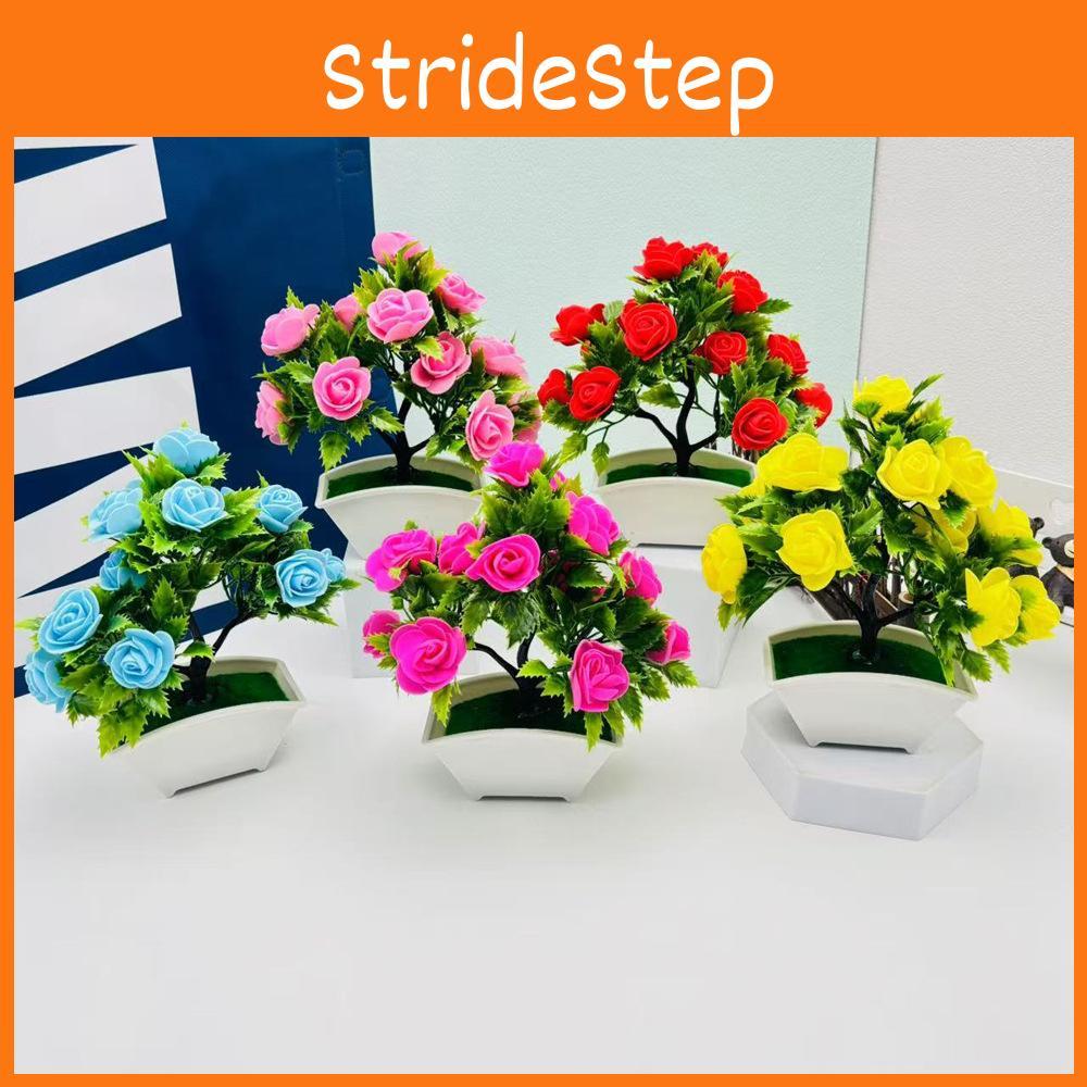 Plant Rose Silk Simulated Flower Potted Plant Bonsai For Home And Event Decor