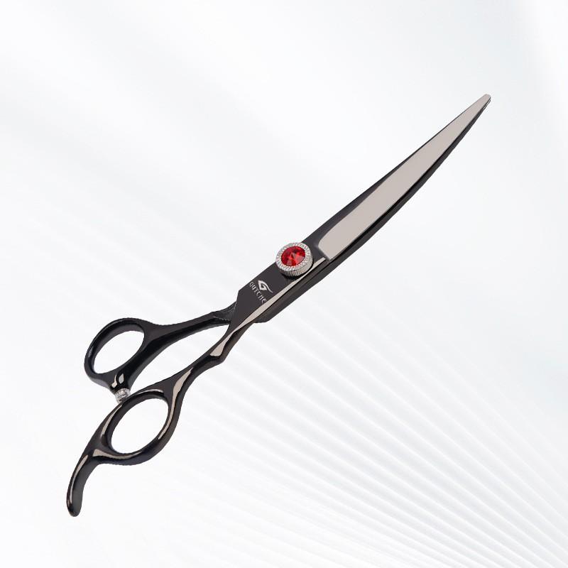 Professional Pet Grooming Scissors Set Dogs Cats Stainless Steel 7 Inch Flat Tooth Curved Tip With Comb Cloth Case
