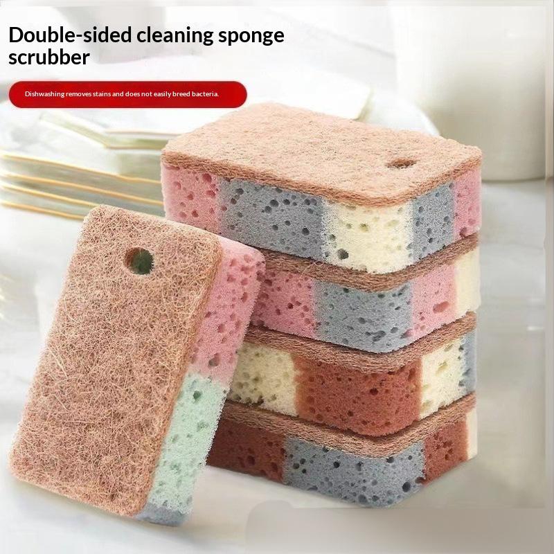 Multi-surface Cleaning Dishwashing Sponge 1-20Pcs Colorful Wood Pulp Cotton Magic Scrub Pads for Kitchen Home Bathroom Use